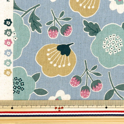 [De la quantité 5] Tissu "Toile en lin en coton Scandinave Forest bleu gris x bleu SQ35801-3d"