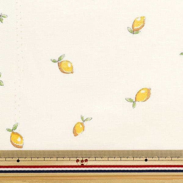 [From quantity 5] Fabric 『Sheeting Lemon White NO-LEMON-A]