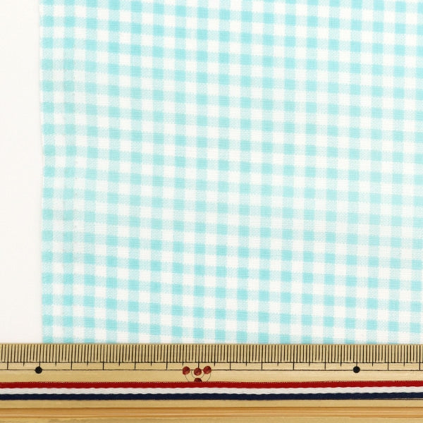 [From quantity 5] Fabric "TC Broad Check Light Blue Not-Ches-B"