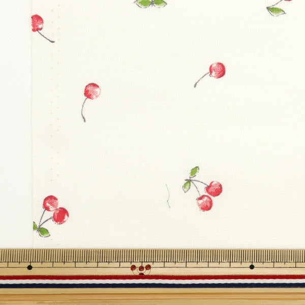 [From quantity 5] Fabric 『Sheeting Cherry White NO-CHER-A]