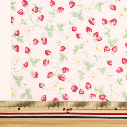 [From quantity 5] Fabric 『Sheeting Strawberry Pink NO-STRA-C]