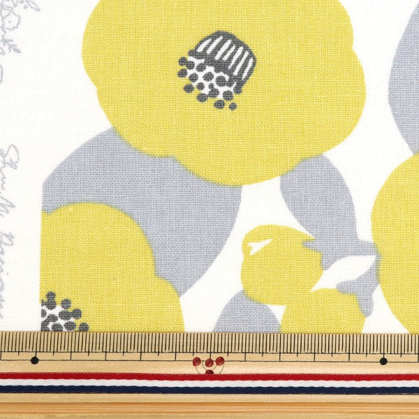 [De la cantidad 5] Fabric "Cotton Hee Canvas Tsubaki Yellow Clccam-Ye"