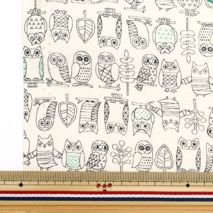 [From quantity 5] Fabric 『Sheeting Owl Yellow NO-OWL-C]