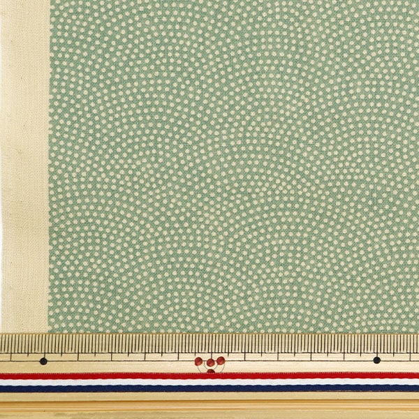 [From quantity 5] Fabric 『Sheeting Japanese toning pattern shark Komon Green 88222-10-2]