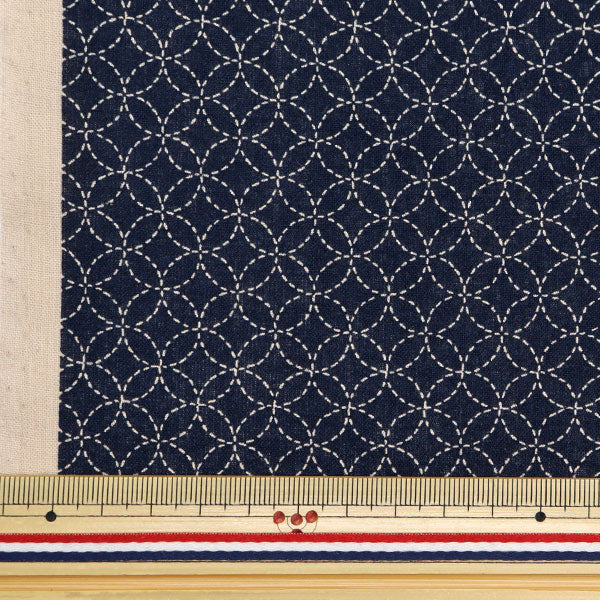 [From quantity 5] Fabric 『Sheeting Shichibu Navy 88222-11-8]