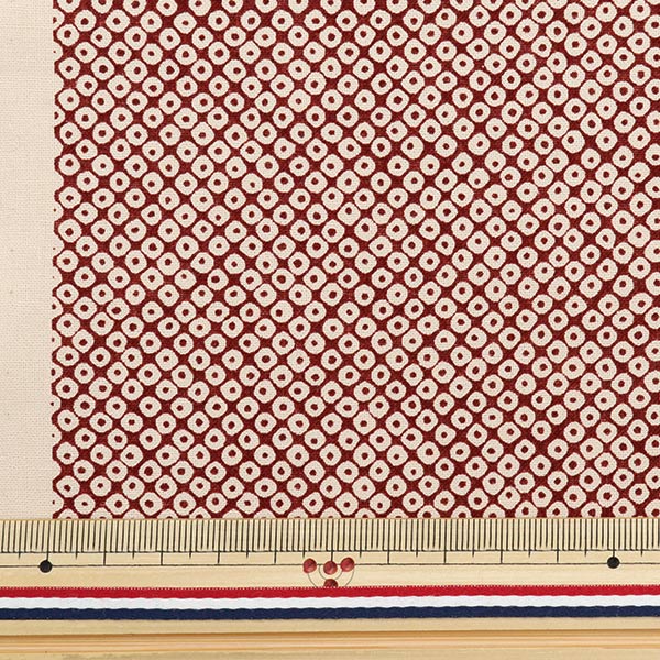 [From quantity 5] Fabric 『Sheeting Japanese toning pattern Kanoko red 88222-9-5]