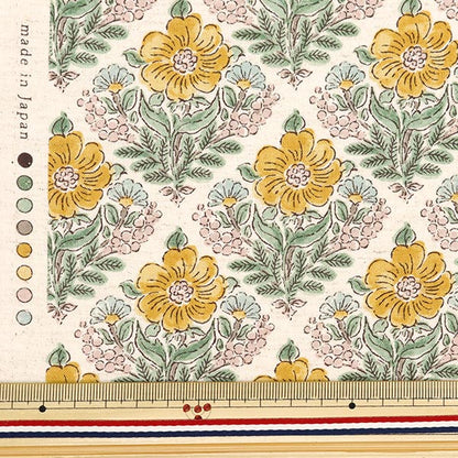 [De la cantidad 5] Fabric "Asiento de algodón Posey Posey Botanical Bouquet Pattern A YGA-69060-2a" Kokka Cocka