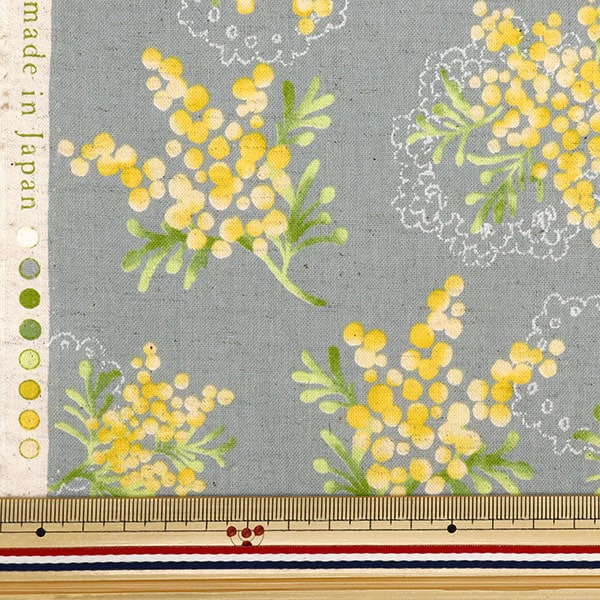 [From quantity 5] Fabric "Cotton linenSheeting MIMOZA Bouquet pattern C yka-19040-1C] KOKKA