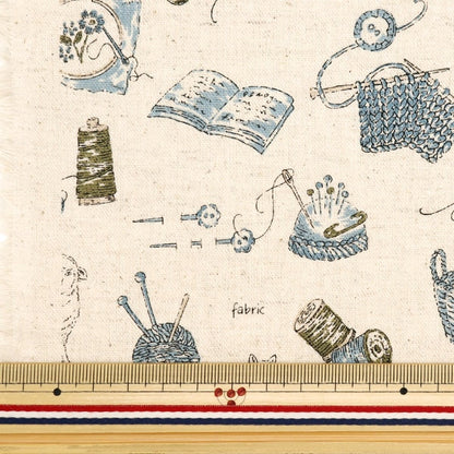 [From quantity 5] Fabric "Cotton hemp canvas sewing garden blue green CLCASEW-BLGR"