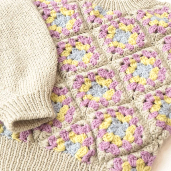 Вязаный комплект "Amotto Granny Square Kids Sweater Kit Sugarmint] Савада Савада