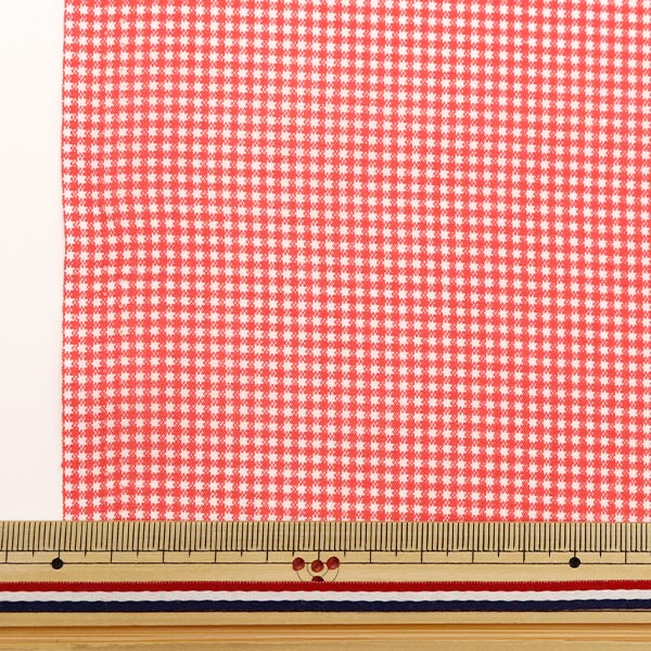 [From quantity 5] Fabric "TC Broad Check Red Not-CHEXS-B"