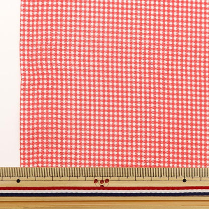 [From quantity 5] Fabric "TC Broad Check Red Not-CHEXS-B"