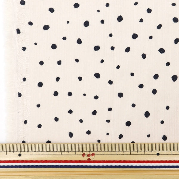 [De la quantité 5] Tissu "21W Cordire de bois Soft Processing Dalmatian Pattern Ivory COR21P-DM-IV"