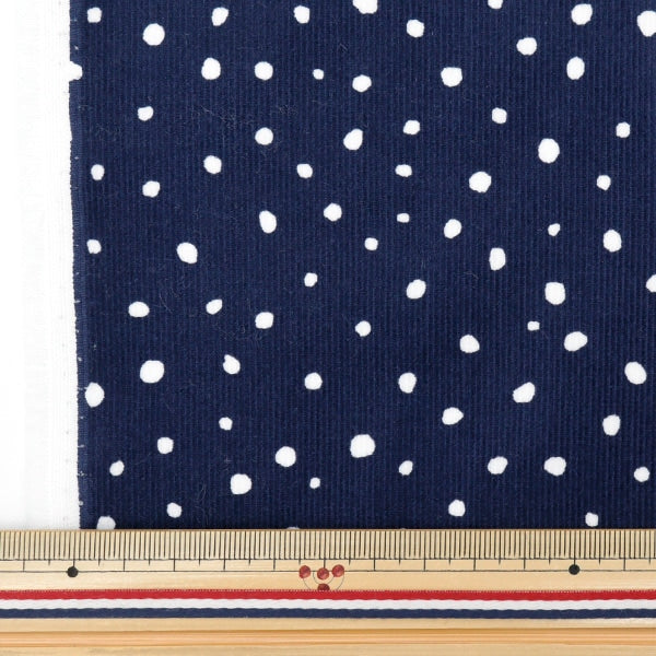 [Из количества 5] ткань "21w-вельвета мягкая обработка Dalmatian Pattern Navy Cor21p-DM-NV"