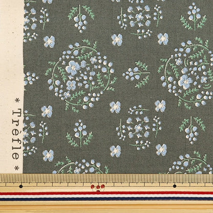 [De la quantité 5] tissu "feuille de mimaza motif de cercle gris yk-19030-1c" kokka kokka