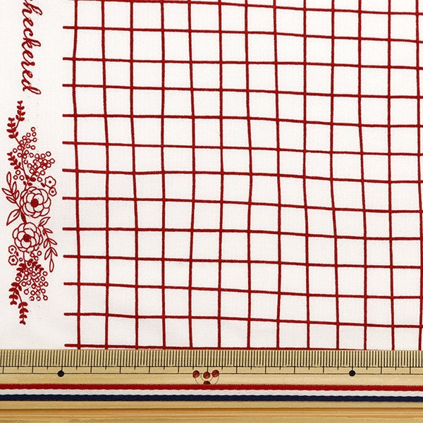 [De la quantité 5] tissu "Scare Window Pen Red Sqwipe-Re"