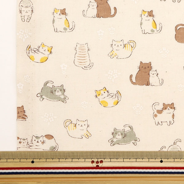 [From quantity 5] Fabric 『Scare Print Cat Kinari AP4680-1A]