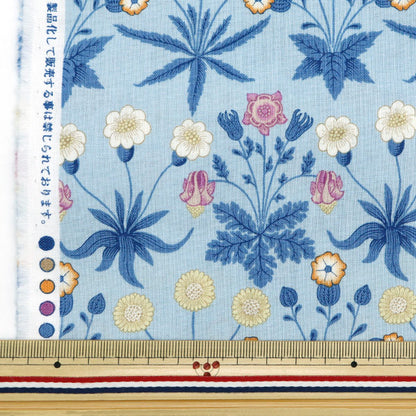 [From quantity 5] Fabric 『Sheeting V & A Daisy Blue va10014-E]