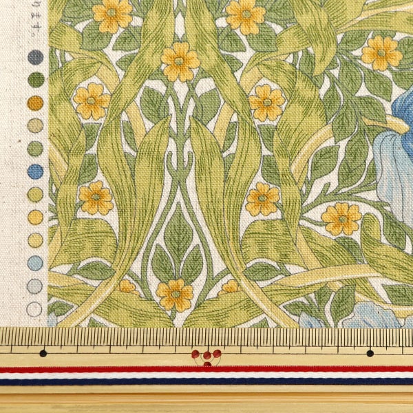 [De la quantité 5] tissu "toile en lin en coton V & A Panneau à goupille bleu clair VA10019-A"