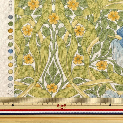 [De la quantité 5] tissu "toile en lin en coton V & A Panneau à goupille bleu clair VA10019-A"