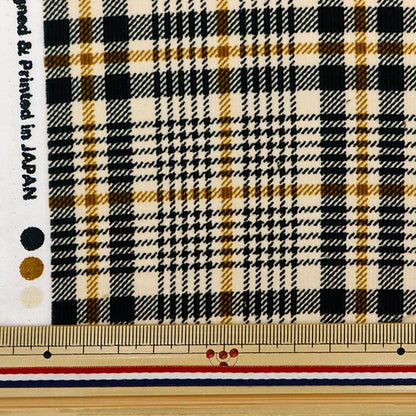 [From quantity 5] Fabric "Shirt Call Ten Print Check Pattern Yellow x Navy AP35403-2A"