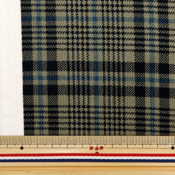 [Dalla quantità 5] tessuto "Shirt Cole Tenpo Pattern Khaki x Black AP35403-2F"