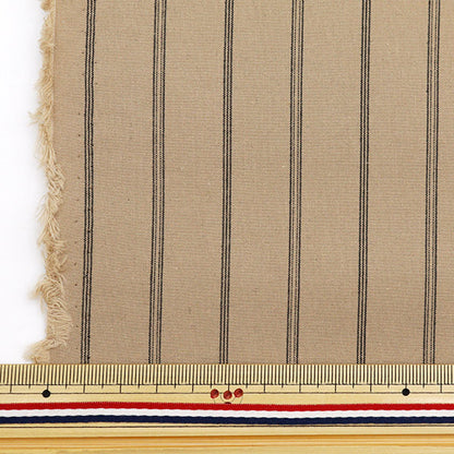 [From quantity 5] Fabric "Banshu weaving high density cross stripe pattern brown RMD3207-2"