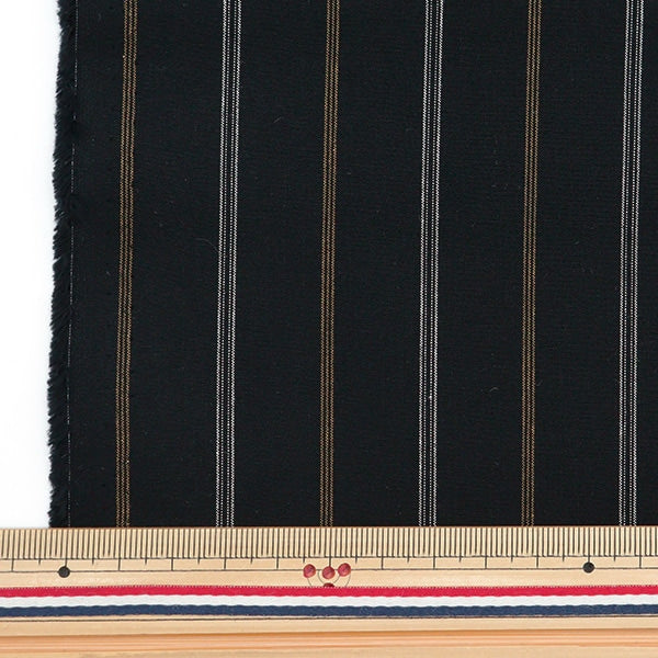 [From quantity 5] Fabric "Banshu weaving high density cross stripe pattern black RMD3207-4"