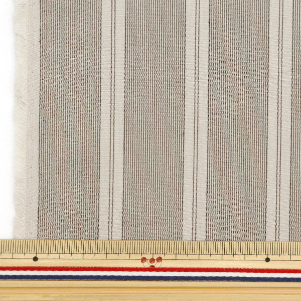 [From quantity 5] Fabric "Banshu weaving high density cross stripe pattern beige RMD3207-11"