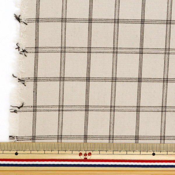 [Aus Menge 5] Stoff "Banshu-Weben mit hoher Dichte Cross-Check-Muster Natural RMD3207-21"