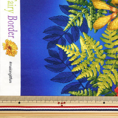 [À partir de 5] tissu "USA Cotton Flower Fairies Match Border DDC1527-Blueb"