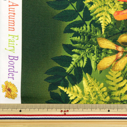 [De 5] Fabric "USA Cotton Flower Fairies Border Pattern DDC1527-Sage"