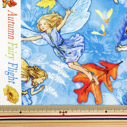 [De la quantité 5] tissu "USA Cotton Flower Fairyze Fairy Pattern DDC1523-Blueb"