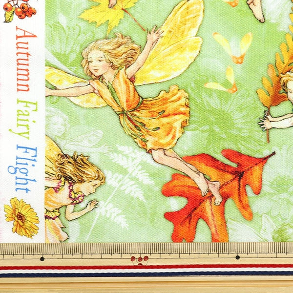 [Dalla quantità 5] tessuto "USA Flower Fairies Fairy Pattern DDC1523-Sage"