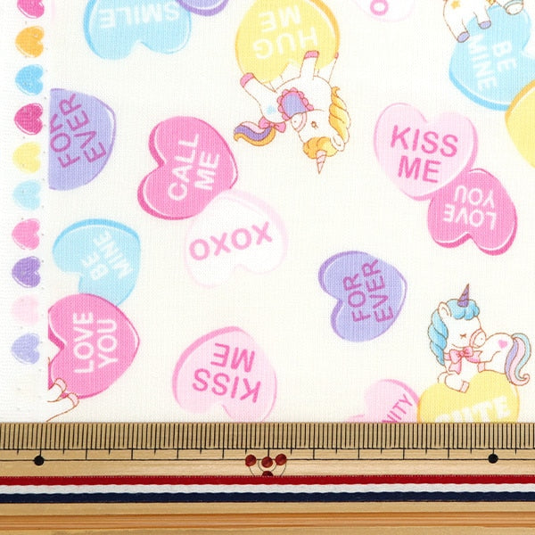 [De la cantidad 5] Fabric "Afrae Vanilla Pop Heart Ofl White SQ41402-2a"