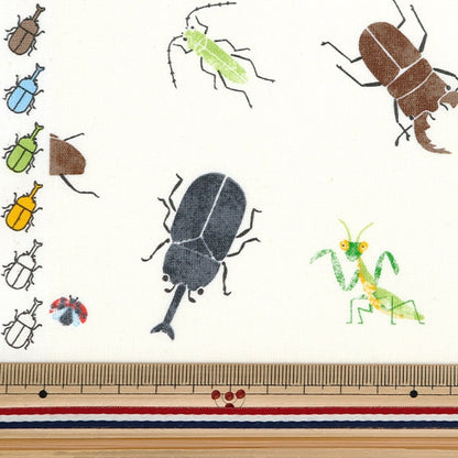 [Dalla quantità 5] tessuto "CB Print Kids Land Insect Pattern Off White SP2311-14A"