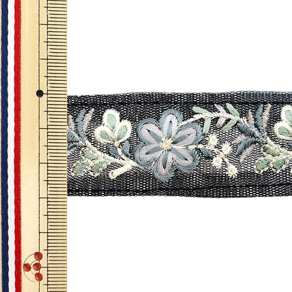 [Dalla quantità 5] artigianatoTrim "2024 Rifiniture per ricamo indiano Nero x grigio 3660g"