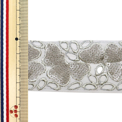 [수량 5에서] 수예브레이드 『2024 인도 자수 브레이드 그레이 x 그레이 3670g]