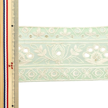 [수량 5에서] 수예브레이드 『2024 인도 자수 브레이드 Green X White 3673i "