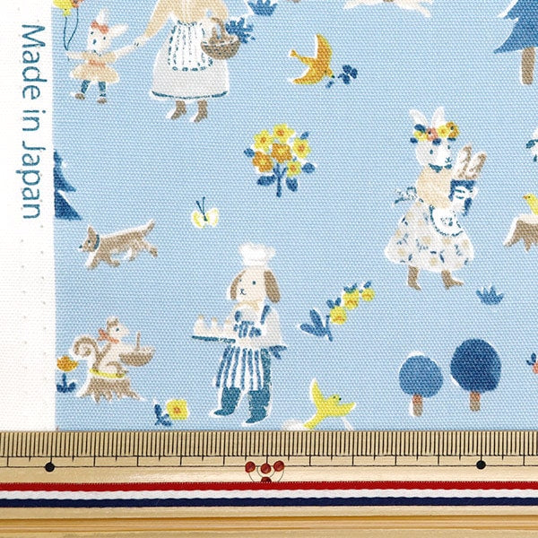 [De la quantité 5] tissu "Oxkoraful toile Concert de lapin-chan bleu cocan-rab-bl" kokka kokka