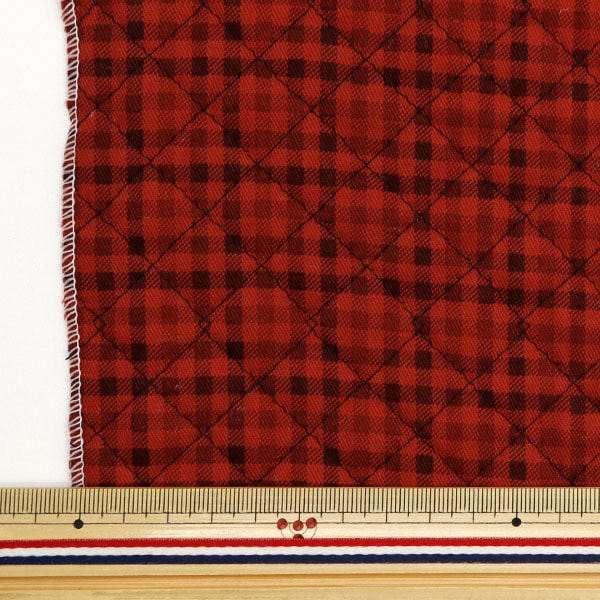 Fabric "Twill quilt basic gingham Cut Cloth Approximately 105 x 50cm Red x Black CQ88320-4-1]