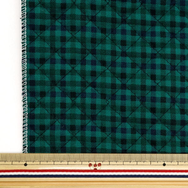 천・원단 "Twill Quilt Basic Gingham 컷 천 약 105 x 50cm 그린 x 검은 CQ88320-4-3]