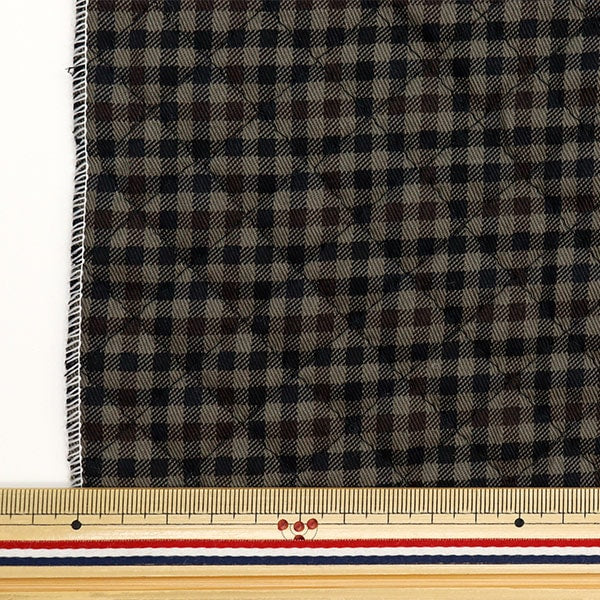 천・원단 "Twill Quilt Basic Gingham 컷 천 약 105 x 50cm Brown X Black CQ88320-4-4]