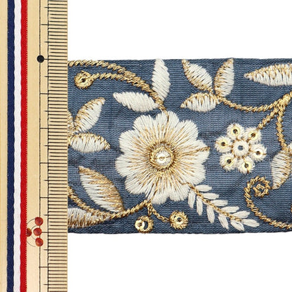 [Aus Menge 5] HandwerkBesätze 『2022 Indischer Stickereibesatz Pa Pull X Cream 45351a]