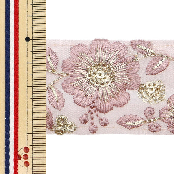 [Aus Menge 5] HandwerkBesätze 『2023 Indischer Stickereibesatz Lila x lila 372a]