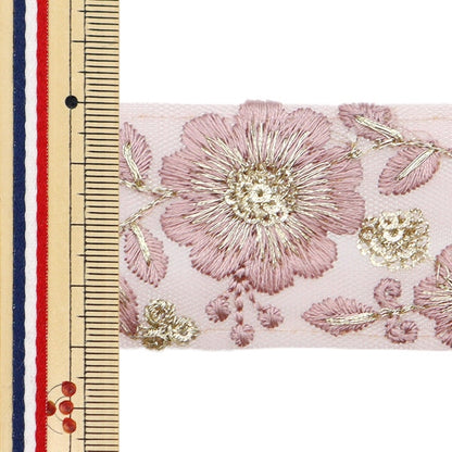 [Aus Menge 5] HandwerkBesätze 『2023 Indischer Stickereibesatz Lila x lila 372a]