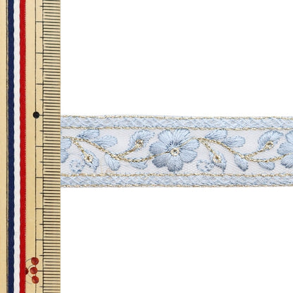 [Aus Menge 5] HandwerkBesätze 『2023 Indischer Stickereibesatz Blue X Blue 444H]