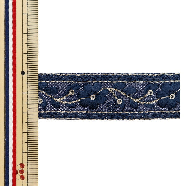 [Aus Menge 5] HandwerkBesätze 『2023 Indischer Stickereibesatz Marine X Navy 444i "