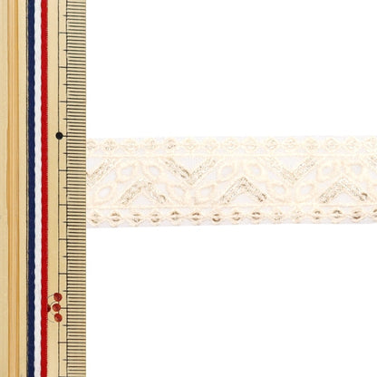 [Aus Menge 5] HandwerkBesätze 『2023 Indischer Stickereibesatz Weiß x weiß 2031a]