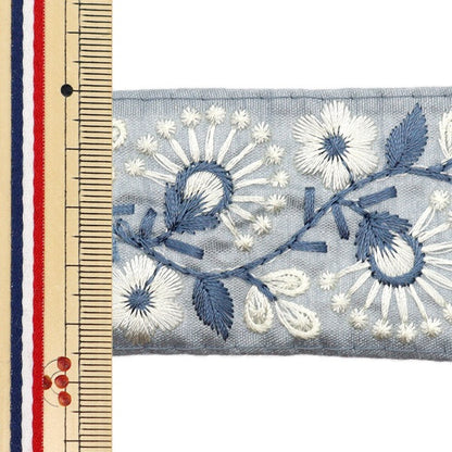 [Aus Menge 5] HandwerkBesätze 『2023 Indischer Stickereibesatz Grau x grau 2210k]